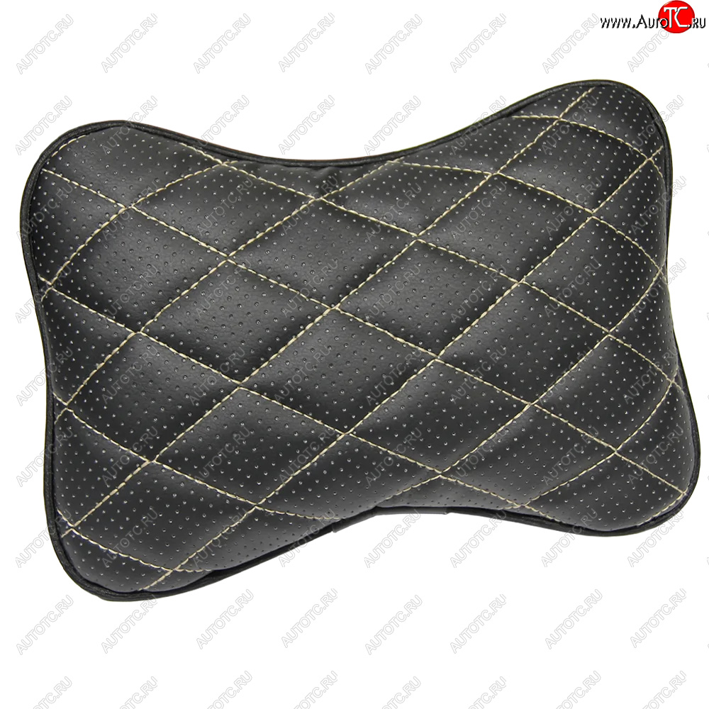 349 р. Подушка-косточка Lord Autofashion Ромб (Илана+Орегон) Mercedes-Benz CL class W215 (1999-2006) (Черный + Черный + Бежевый)  с доставкой в г. Вологда