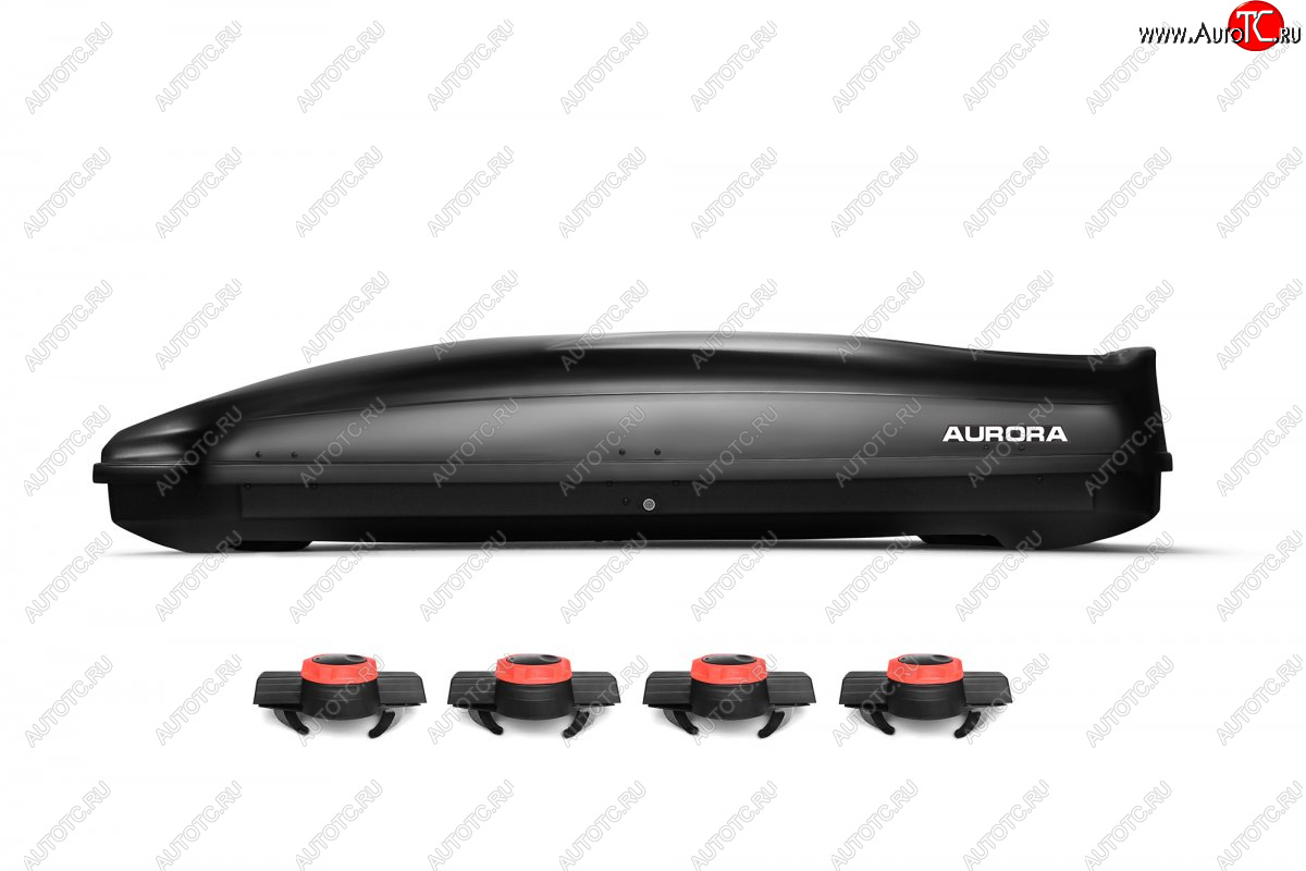 27 899 р. Багажный бокс AURORA (560 л/213x84x42 см, двусторонний, крепление краб) на крышу   (Black Metallic Glossy)  с доставкой в г. Вологда