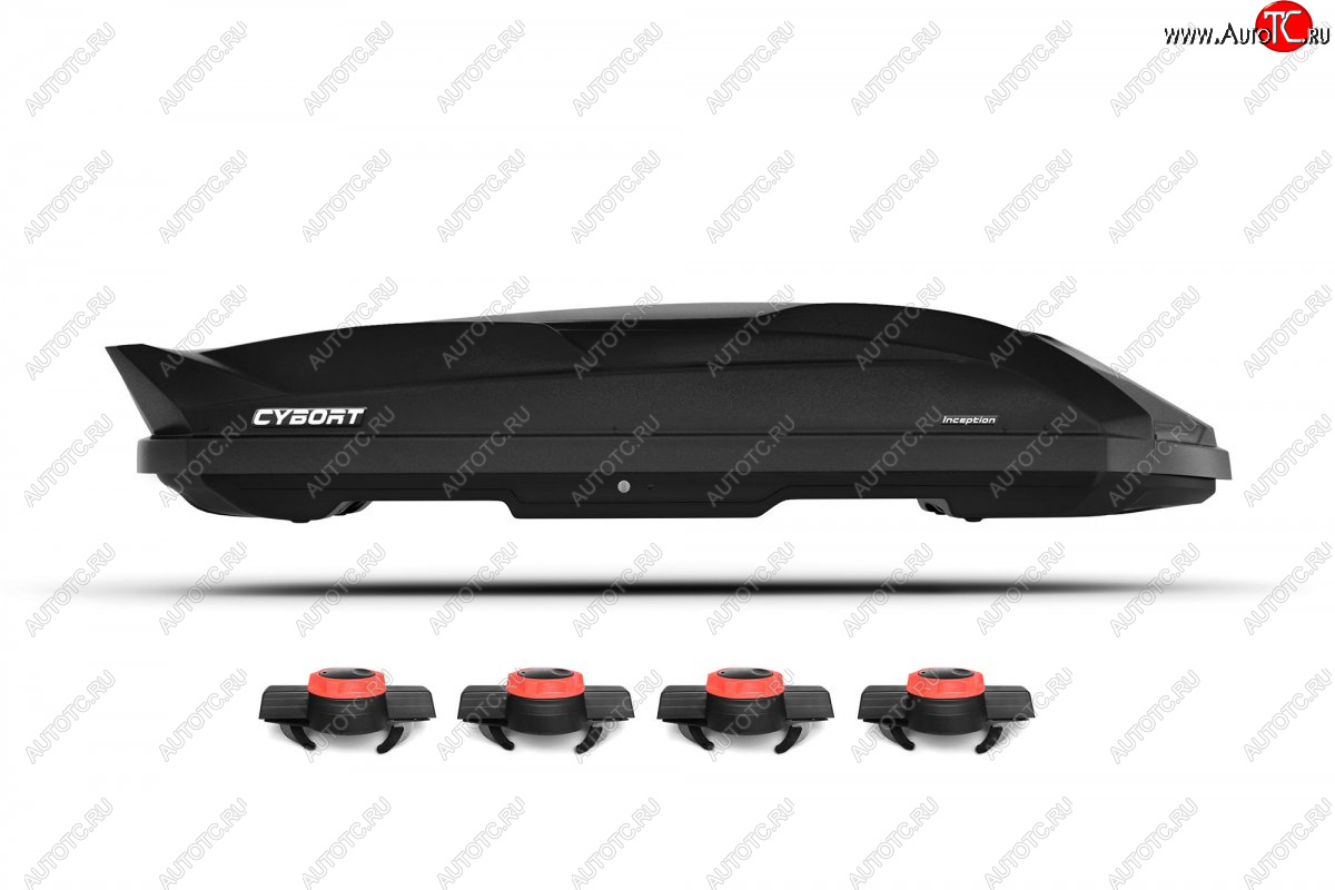 44 799 р. Автобокс CYBORT Inception (206x86x40 см, быстросъемное крепление Краб)   (Black Metallic Glossy)  с доставкой в г. Вологда