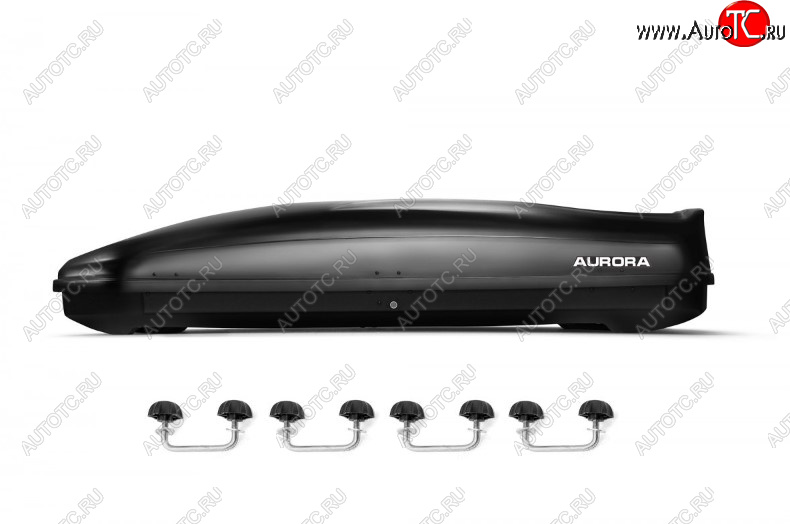 26 099 р. Багажный бокс AURORA (560 л/213x84x42 см, двусторонний, крепление скоба) на крышу   (Black Metallic Glossy)  с доставкой в г. Вологда