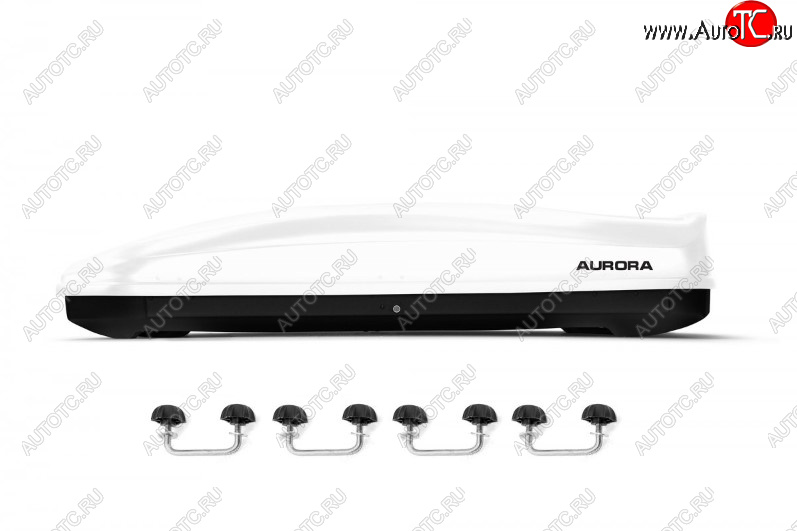22 399 р. Багажный бокс AURORA (560 л/213x84x42 см, двусторонний, крепление скоба) на крышу   (White LC)  с доставкой в г. Вологда