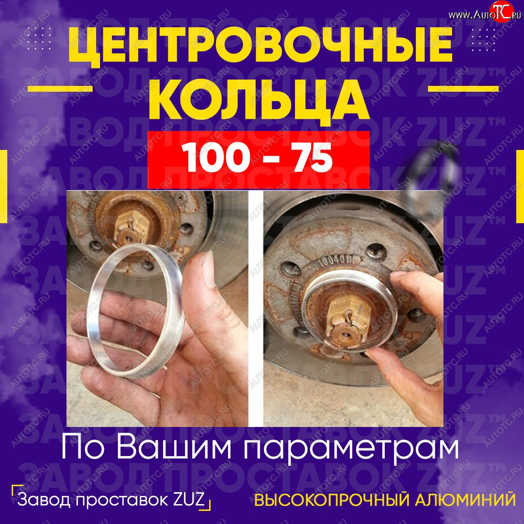 1 849 р. Алюминиевое центровочное кольцо   (4 шт) ЗУЗ 75.0 x 100.0    с доставкой в г. Вологда