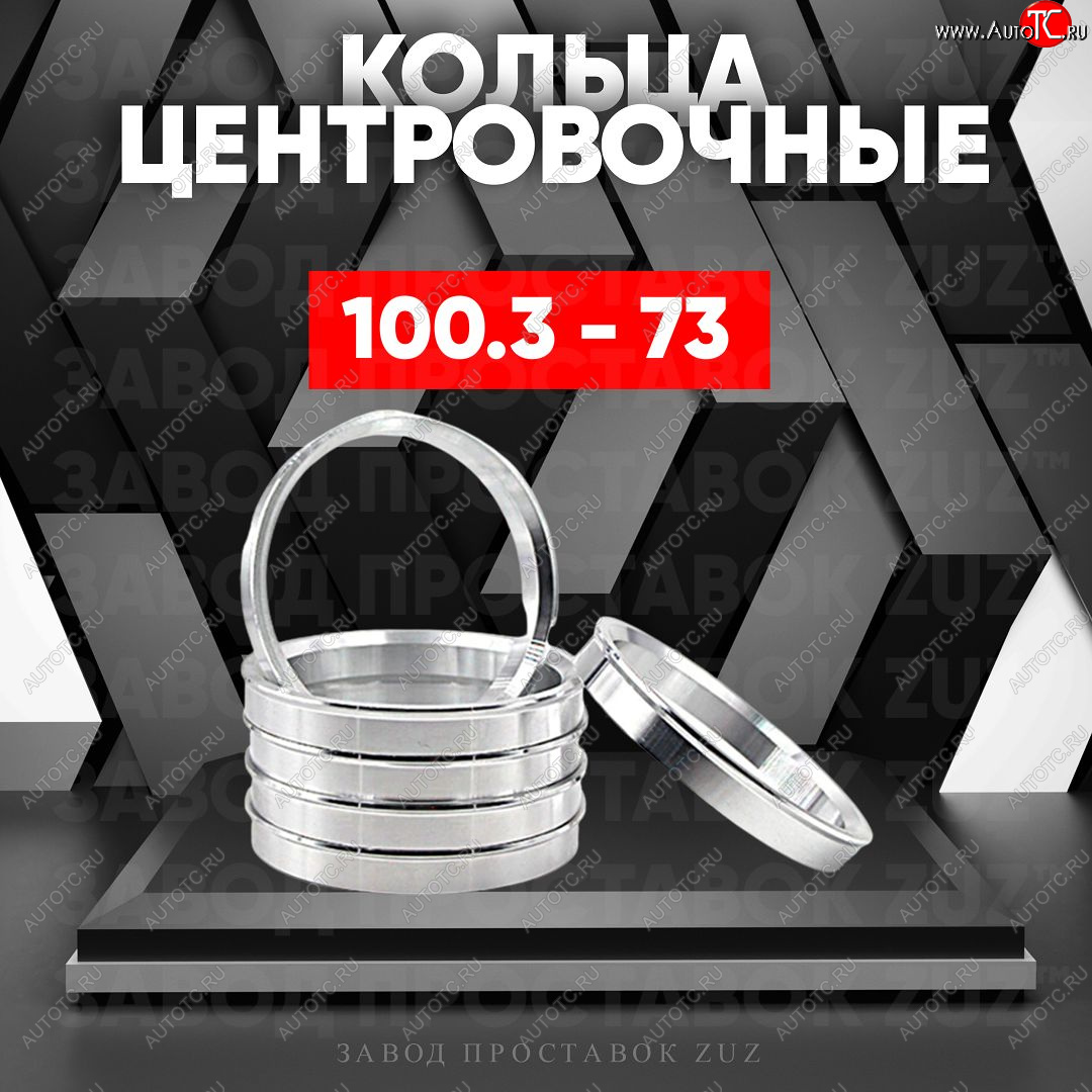 1 849 р. Алюминиевое центровочное кольцо   (4 шт) ЗУЗ 73.0 x 100.3   с доставкой в г. Вологда