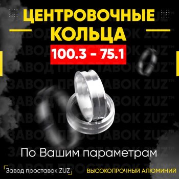 Алюминиевое центровочное кольцо Haval H9 1-ый рестайлинг (2017-2019) (4 шт) ЗУЗ 75.1 x 100.3 Haval H9 1-ый рестайлинг (2017-2019) 