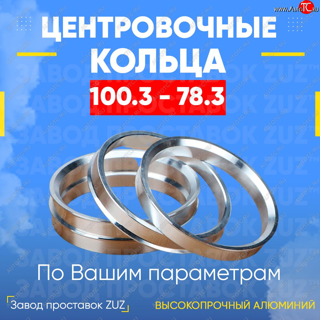 1 849 р. Алюминиевое центровочное кольцо   (4 шт) ЗУЗ 78.3 x 100.3   с доставкой в г. Вологда