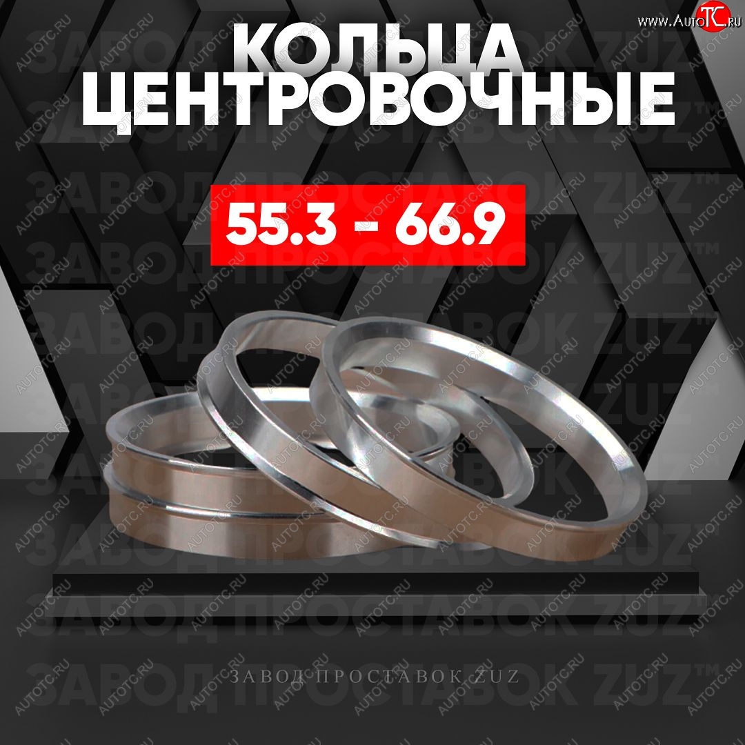 1 849 р. Алюминиевое центровочное кольцо (4 шт) ЗУЗ 55.3 x 66.9    с доставкой в г. Вологда