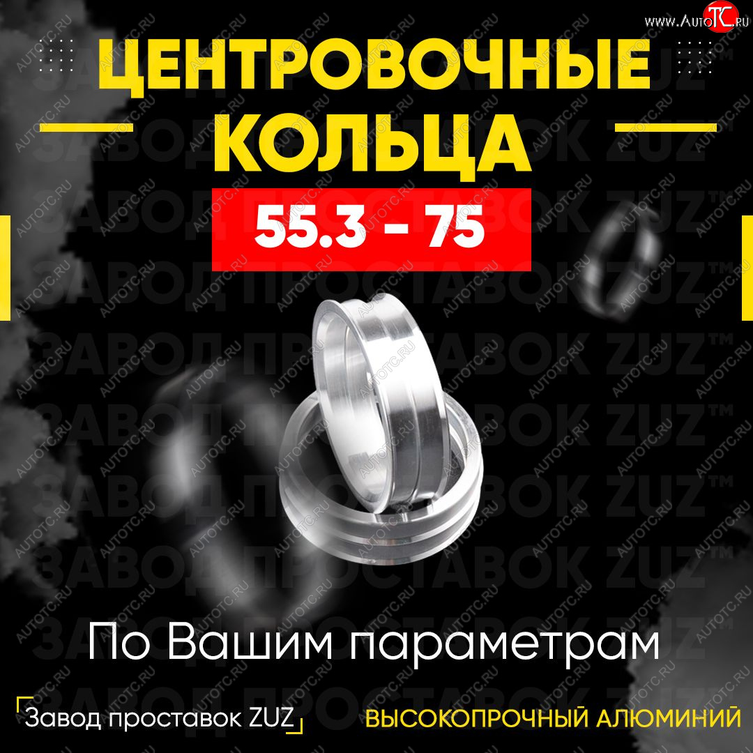 1 849 р. Алюминиевое центровочное кольцо (4 шт) ЗУЗ 55.3 x 75.0    с доставкой в г. Вологда