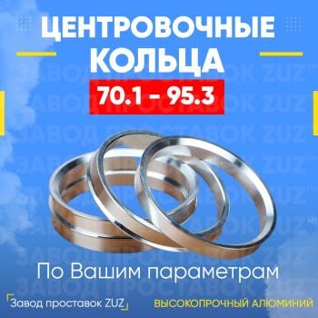 Алюминиевое центровочное кольцо (4 шт) ЗУЗ 70.1 x 95.3 Opel Zafira С дорестайлинг (2011-2016) 
