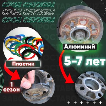 1 349 р. Алюминиевые центровочные/проставочные кольца (4 шт) ЗУЗ 63.3 x 73.1    с доставкой в г. Вологда. Увеличить фотографию 4