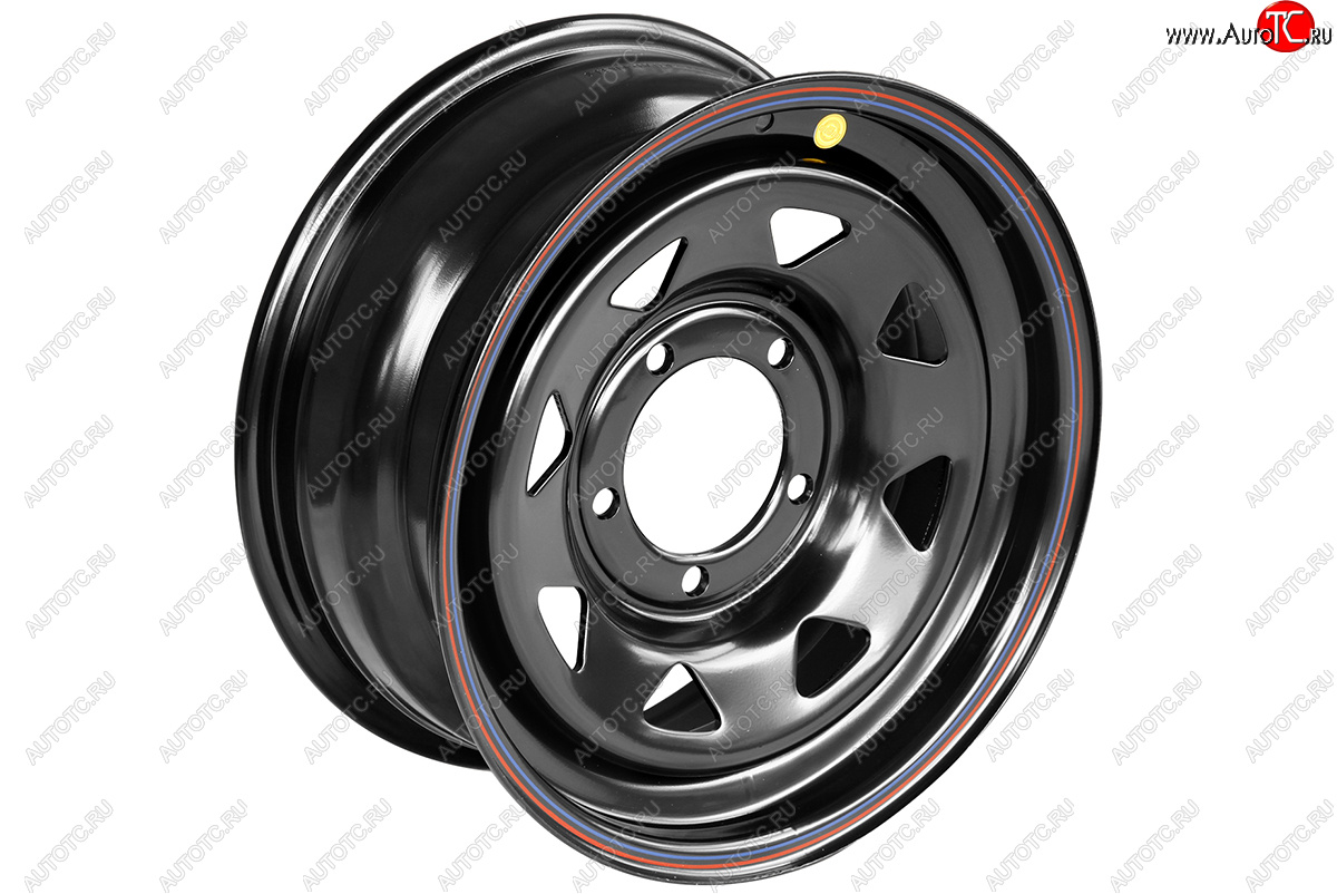 6 249 р. Штампованый диск OFF-ROAD Wheels (стальной усиленный, треугольник мелкий - черный). 7.0 x 16 Уаз Буханка 452 3741 цельнометаллический фургон (1965-2025) 5x139.7xDIA110.0xET25.0 