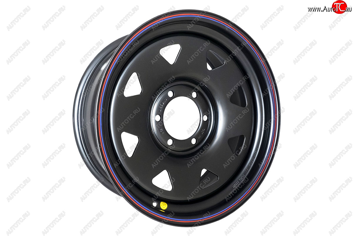 9 999 р. Штампованый диск OFF-ROAD Wheels (стальной усиленный, треугольник - черный). 8.0 x 18 Mitsubishi L200 3 K6T-K7T дорестайлинг (1996-2005) 6x139.7xDIA110.0xET15.0 
