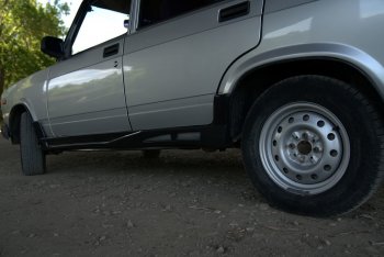 969 р. Пороги накладки Autodemic Полуарка с сеткой Лада 2105 (1979-2010) (Текстурная поверхность)  с доставкой в г. Вологда. Увеличить фотографию 5
