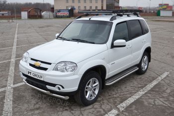 15 149 р. Защита переднего бампера Petroil Tuning (2 трубы Ø63/51 мм) Лада Нива Трэвел (212300-80) (2021-2025) (Нержавейка полированная)  с доставкой в г. Вологда. Увеличить фотографию 2