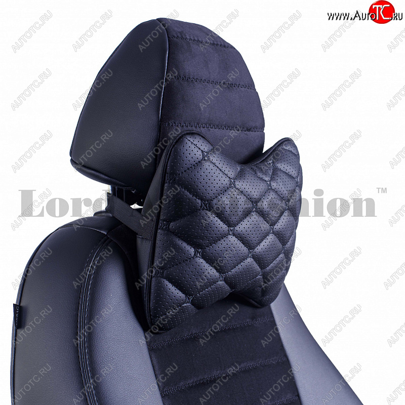 799 р. Подушка-косточка Lord Autofashion Ромб (экокожа, 2 шт.) SOUEAST DX8S (2022-2025) (Черный, строчка черная)  с доставкой в г. Вологда