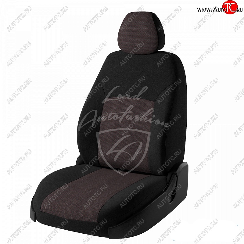 5 399 р. Чехлы для сидений (Luxe/Cross) Lord Autofashion Дублин (жаккард) Лада Калина 2194 универсал (2014-2018) (Черный, вставка Ёж Красный)  с доставкой в г. Вологда