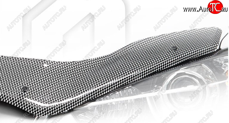 2 399 р. Дефлектор капота CA-Plastic  Лада Нива Трэвел (2021-2025) (212300-80) (Шелкография карбон-серебро)  с доставкой в г. Вологда