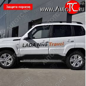 22 999 р. Пороги SLITKOFF d42 с листом Лада Нива Трэвел (212300-80) (2021-2025) (лист алюминий, труба сталь)  с доставкой в г. Вологда