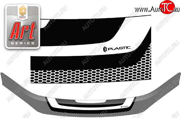 2 199 р. Дефлектор капота CA-Plastiс  Лада Гранта FL  2190 (2018-2025) седан (Серия Art черная)  с доставкой в г. Вологда
