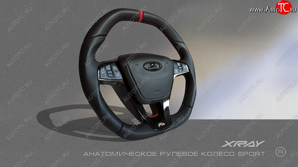 14 659 р. Анатомическое рулевое колесо SPORT Лада XRAY (2016-2022) (Без подогрева, На базе руля клиента)  с доставкой в г. Вологда