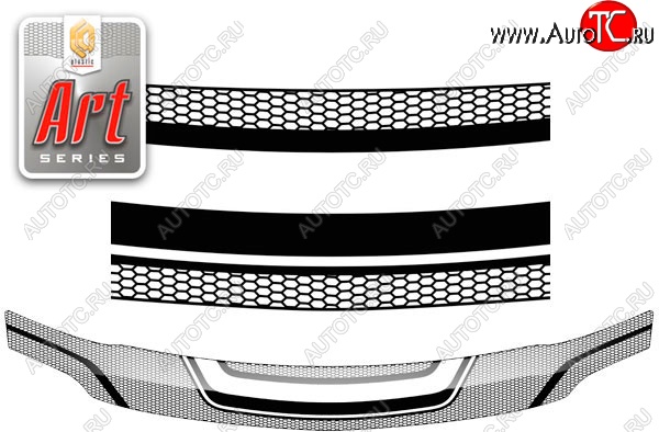 2 199 р. Дефлектор капота CA-Plastiс  Лада Ларгус (2012-2021) дорестайлинг R90 (Серия Art черная)  с доставкой в г. Вологда
