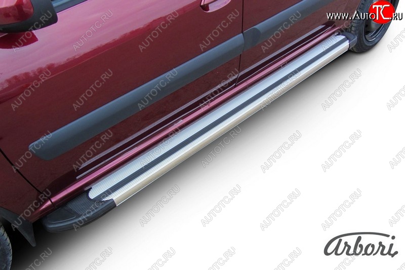 12 149 р. Порожки для ног Arbori Luxe Silver Лада Ларгус рестайлинг R90 (2021-2025)  с доставкой в г. Вологда