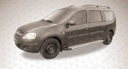 10 999 р. Алюминиевые пороги Slitkoff Luxe Silver Лада Ларгус рестайлинг R90 (2021-2025)  с доставкой в г. Вологда. Увеличить фотографию 2