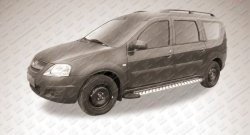 17 749 р. Алюминиевые пороги Slitkoff Standart Silver Лада Ларгус дорестайлинг R90 (2012-2021)  с доставкой в г. Вологда. Увеличить фотографию 2