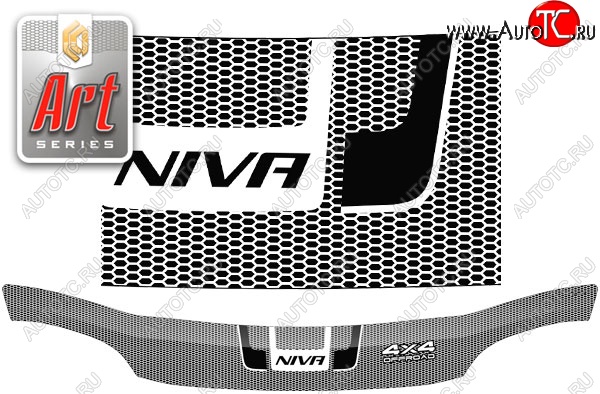 2 399 р. Дефлектор капота CA-Plastiс  Chevrolet Niva  2123 (2009-2020), Лада 2123 (Нива Шевроле) (2009-2020) (Серия Art графит)  с доставкой в г. Вологда