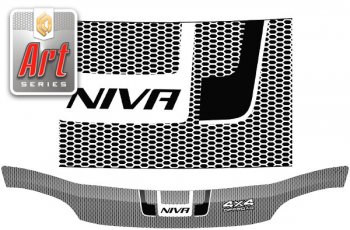 2 399 р. Дефлектор капота CA-Plastiс  Chevrolet Niva  2123 (2009-2020), Лада 2123 (Нива Шевроле) (2009-2021) (Серия Art черная)  с доставкой в г. Вологда. Увеличить фотографию 2