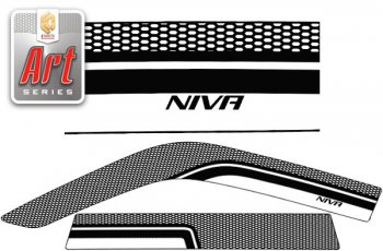 Дефлектора окон CA-Plastic Chevrolet Niva 2123 рестайлинг (2009-2020) (Серия Art серебро, Без хром.молдинга)