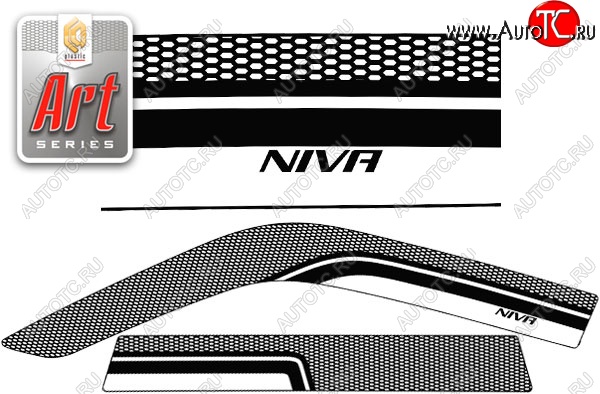 2 399 р. Дефлектора окон CA-Plastic Chevrolet Niva 2123 рестайлинг (2009-2020) (Серия Art серебро, Без хром.молдинга)  с доставкой в г. Вологда