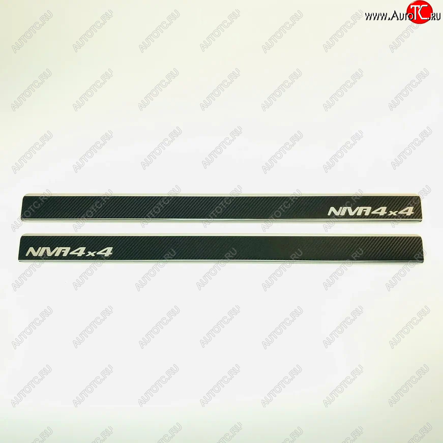 2 349 р. Накладки порожков салона INOX  ВИС 2346 ( бортовой,  фургон,) (1998-2025), ВИС 23461 ( бортовой,  фургон,) (1998-2025), Лада Нива 4х4  2121 (1977-2019), Лада нива 4х4 ( 2131,  2121 Бронто,  2121) (2014-2025) (Нержавеющая сталь + карбон)  с доставкой в г. Вологда