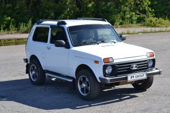 5 299 р. Рейлинги Petroil Tuning (усиленные, в сборе с поперечинами) Лада Нива 4х4 2121 3 дв. дорестайлинг (1977-2019) (серебристый муар)  с доставкой в г. Вологда. Увеличить фотографию 5