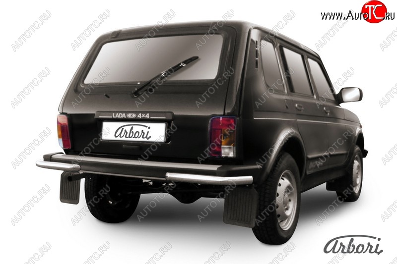 6 209 р. Защита заднего бампера Arbori (нержавейка, 1 труба d57 mm). Лада нива 4х4 2131 5 дв. дорестайлинг (1993-2019)  с доставкой в г. Вологда