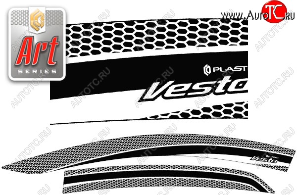 2 199 р. Дефлектора окон CA-Plastiс  Лада Веста  2180 (2015-2025) седан дорестайлинг, седан рестайлинг (Серия Art черная, Без хром.молдинга)  с доставкой в г. Вологда