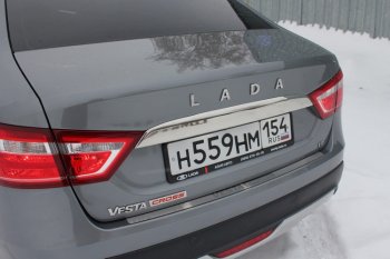 1 499 р. Хромированый молдинг крышки багажника CrTuning Лада Веста 2180 седан дорестайлинг (2015-2023)  с доставкой в г. Вологда. Увеличить фотографию 2