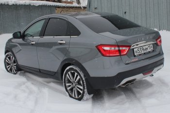 1 499 р. Хромированый молдинг крышки багажника CrTuning Лада Веста 2180 седан дорестайлинг (2015-2023)  с доставкой в г. Вологда. Увеличить фотографию 3