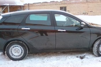 1 899 р. Хромированые накладки на ручки дверей CrTuning Лада Веста SW 2181 универсал дорестайлинг (2017-2022)  с доставкой в г. Вологда. Увеличить фотографию 3