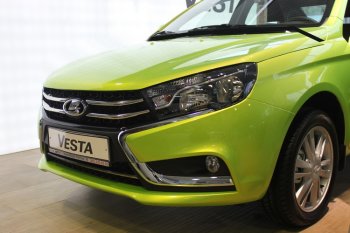 2 649 р. Хромированые вставки в штатную решетку радиатора CrTuning Лада Веста 2180 седан дорестайлинг (2015-2023)  с доставкой в г. Вологда. Увеличить фотографию 3