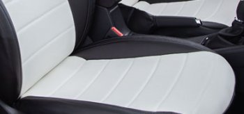 6 999 р. Чехлы Seintex (экокожа, 40/60, Airbag)  Лада Веста ( 2180,  SW 2181) - Веста Кросс ( 2181,  2180) (черный/белый)  с доставкой в г. Вологда. Увеличить фотографию 4
