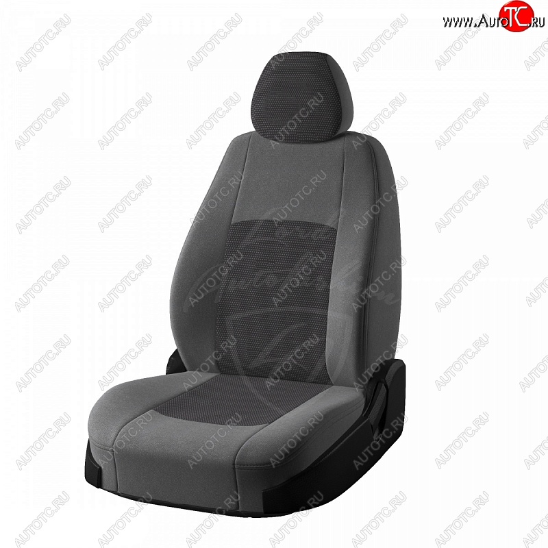 6 749 р. Чехлы для сидений Lord Autofashion Турин (жаккард) Лада Веста 2180 седан дорестайлинг (2015-2023) (Серый Норд, вставка Тома серый)  с доставкой в г. Вологда