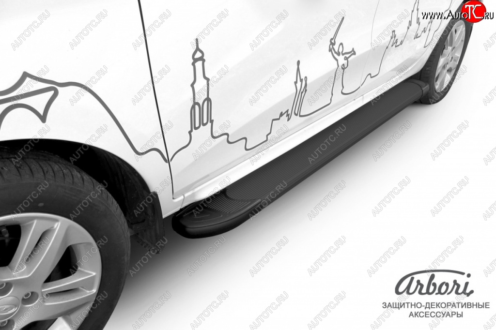 11 609 р. Порожки для ног Arbori Optima Black Лада XRAY (2016-2022)  с доставкой в г. Вологда