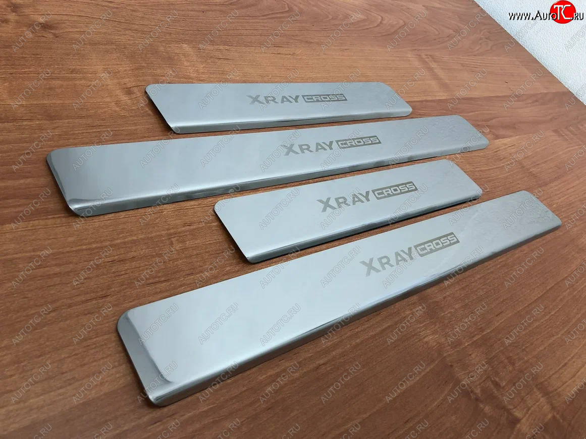 2 179 р. Накладки порожков салона INOX Лада XRAY Cross (2018-2022) (Нержавеющая сталь)  с доставкой в г. Вологда