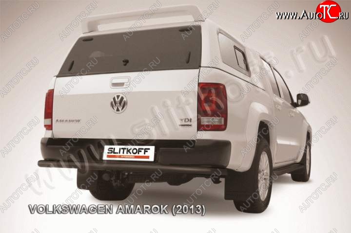11 999 р. Защита задняя Slitkoff Volkswagen Amarok дорестайлинг (2009-2016) (Цвет: серебристый)  с доставкой в г. Вологда