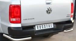 16 549 р. Одинарная защита заднего бампера из трубы диаметром 63 мм SLITKOFF Volkswagen Amarok дорестайлинг (2009-2016)  с доставкой в г. Вологда. Увеличить фотографию 2