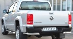 16 549 р. Одинарная защита заднего бампера из трубы диаметром 63 мм SLITKOFF Volkswagen Amarok дорестайлинг (2009-2016)  с доставкой в г. Вологда. Увеличить фотографию 3