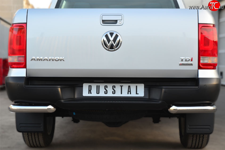 16 549 р. Одинарная защита заднего бампера из трубы диаметром 63 мм SLITKOFF Volkswagen Amarok дорестайлинг (2009-2016)  с доставкой в г. Вологда