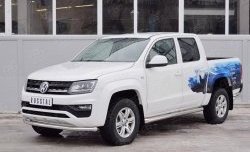 13 999 р. Защита переднего бампера (Ø63 мм, нержавейка) SLITKOFF Volkswagen Amarok рестайлинг (2016-2022)  с доставкой в г. Вологда. Увеличить фотографию 2