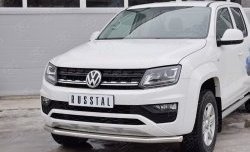 13 999 р. Защита переднего бампера (Ø63 мм, нержавейка) SLITKOFF Volkswagen Amarok рестайлинг (2016-2022)  с доставкой в г. Вологда. Увеличить фотографию 3