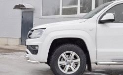 18 549 р. Защита переднего бампера (2 трубыØ63 мм, нержавейка) SLITKOFF Volkswagen Amarok рестайлинг (2016-2022)  с доставкой в г. Вологда. Увеличить фотографию 4